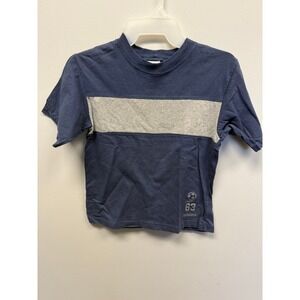 Vintage OshKosh B'Gosh Boys Navy Gray Colorblock Soccer T-Shirt Size 7X USA Made